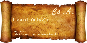Cserni Arián névjegykártya